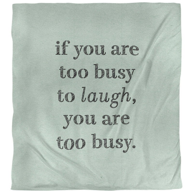 Housse de couette réversible Quotes Handwritten Make Time for Laughter, Housse de couette pour très grand lit, Vert / Noir