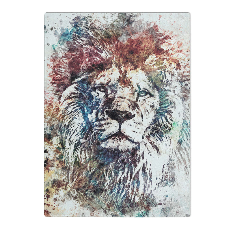 Glass Lion Abstract Art Chopping Board, 28.5 cm W x 20 cm L