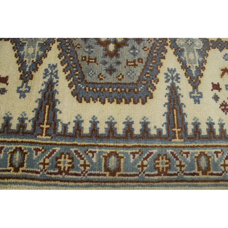 Tapis géométrique en laine noué à la main à motif géométrique