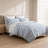 3-Piece Full/Queen Cotton Duvet Set,Blue