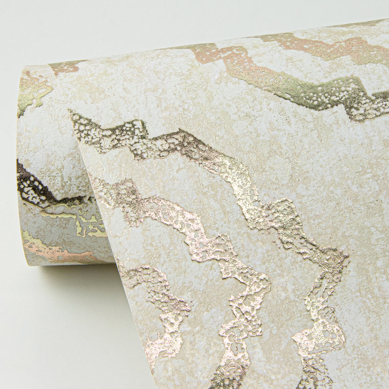 Rouleau de papier peint lisse L 33 pi x l 20,9 po Liliann Star Medallion, Doré