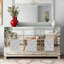 Jasmic 135cm Mirrored Glass Modern Glam Sideboard with 3 Drawers 3 Doors