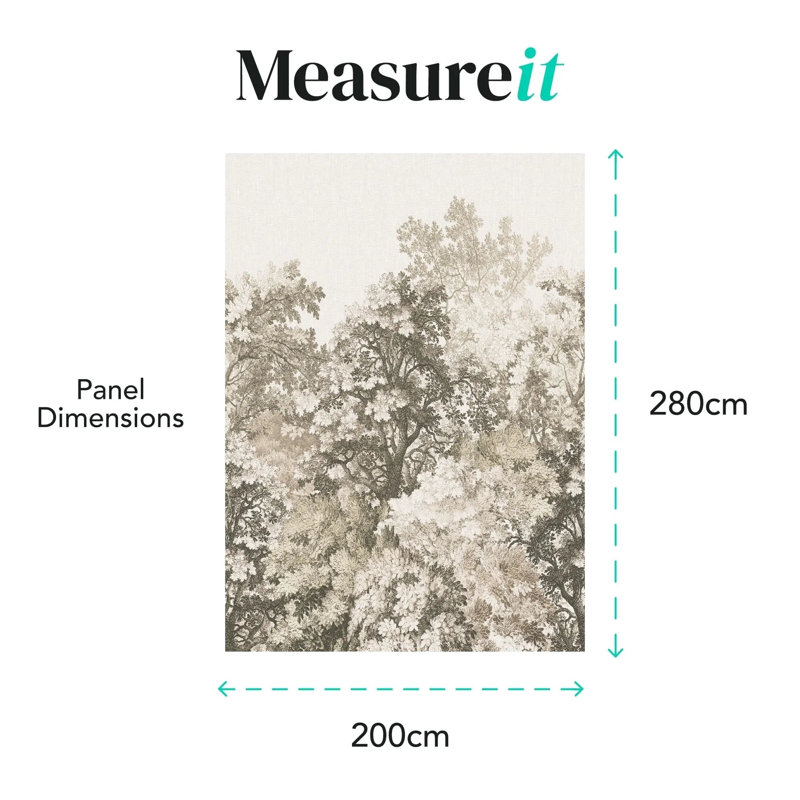 Superfresco Easy Forest Canopy Oatmeal Print To Order Fixed Size 2.8m x 3m Mural