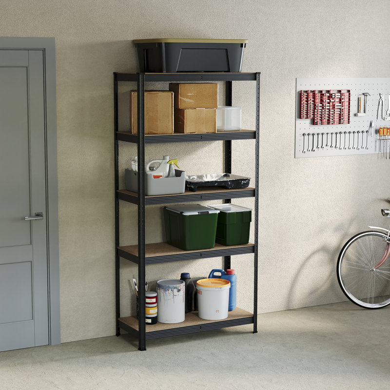 Vida Adjustable Height Shelving Unit, Large, Black