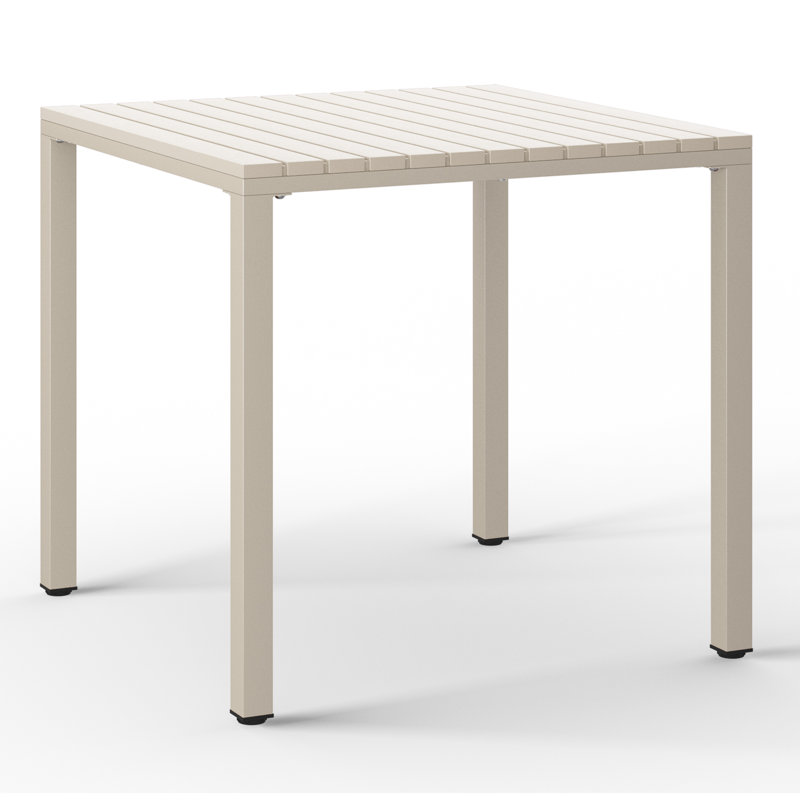 Table de salle à manger d'extérieur carrée 31,5 "avec structure en métal Jackqueline, Sable