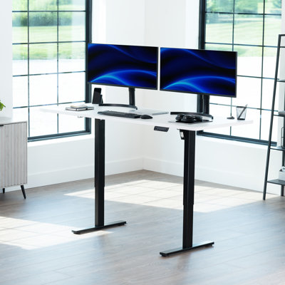 VIVO Single Motor Electric Desk with Push Button Memory Controller