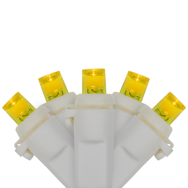 Lumières de Noël DEL grand angle, fil vert, 33 pi, jaune, 100 carats, Vert
