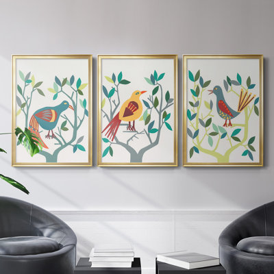 Toile encadrée de qualité supérieure Whitty Bird II - prête à être accrochée