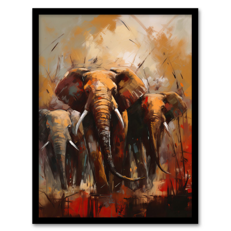 Oley The Elephant Charge by Duncan Flint - Single Picture Frame Print