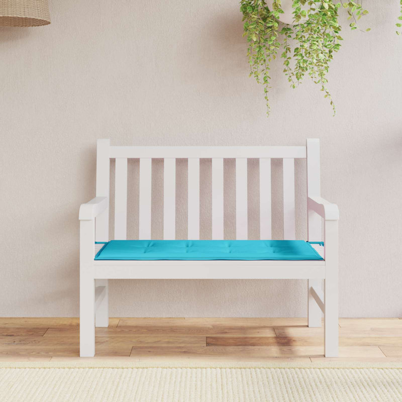 vidaXL Bench Pad Plain Turquoise 47.24 x 19.69 x 1.18 in Oxford Fabric, 47.20" W x 19.70" D, Blue