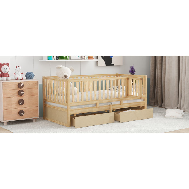Space-saving Twin Size Solid Wood Daybed With Safety Fence Guardrails - Versatile For Bedroom Playroom