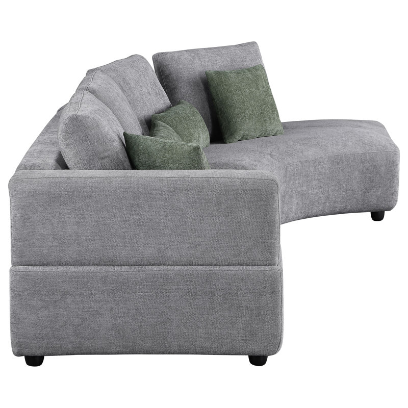 Canapé modulaire rembourré Michiel de 134 po gris