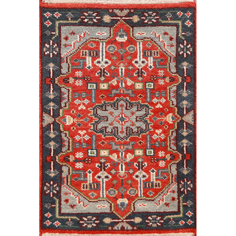 Tapis orange orange Kazak