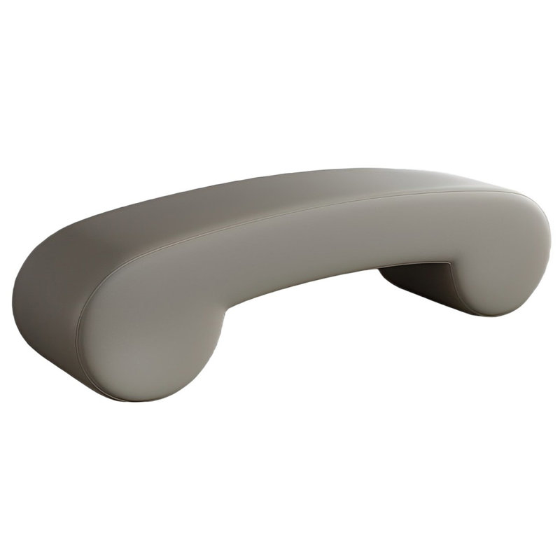 Banc rembourré en cuir Tierone Match, Gris