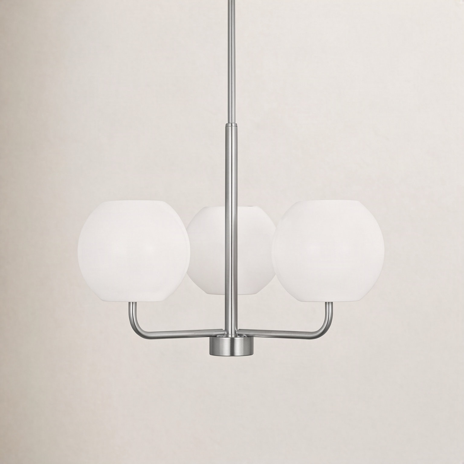 Jorund 3 - Light Dimmable Shaded / Spider Chandelier, No, Brushed Nickel