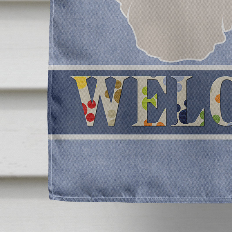 Polyester 2 côtés 40 x 28 po welcome drapeau maison, Lhasa Apso