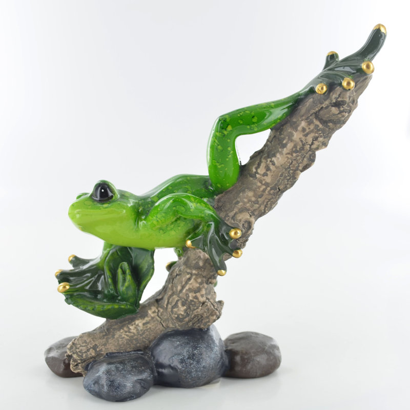 Amiya Forest Frog on Branch Figurine