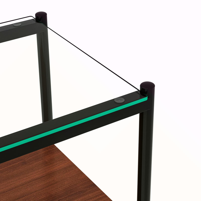 Ensemble de 2 tables de bout rectangulaires, Noir, Clair/Brun