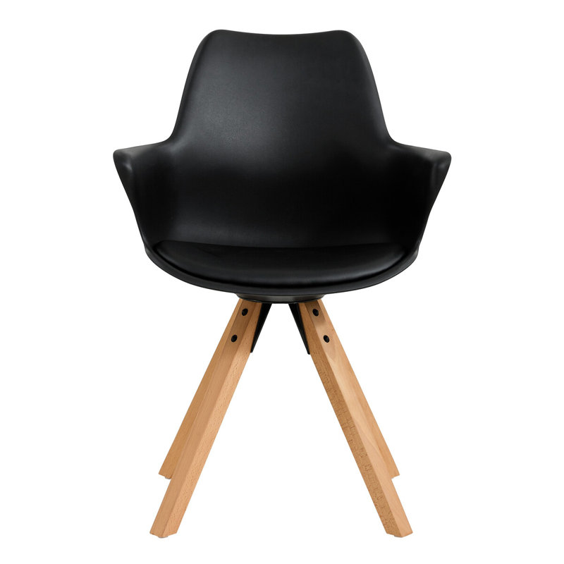 Ciaran 48cm H Upholstered Upholstered Back Armchair, Black