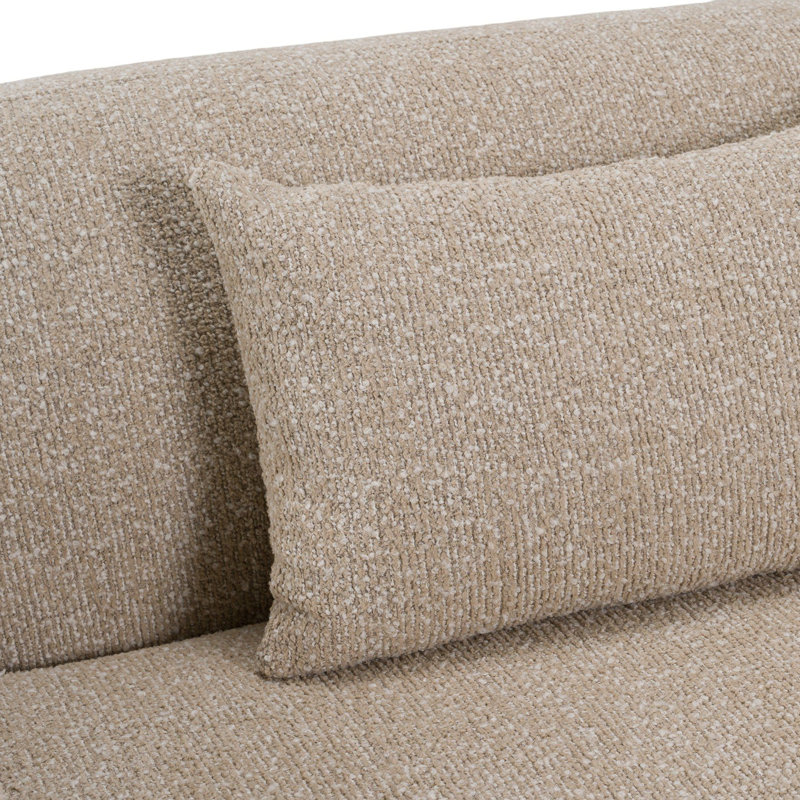 Ranlo - Canapé beige moderne en tissu beige et blanc