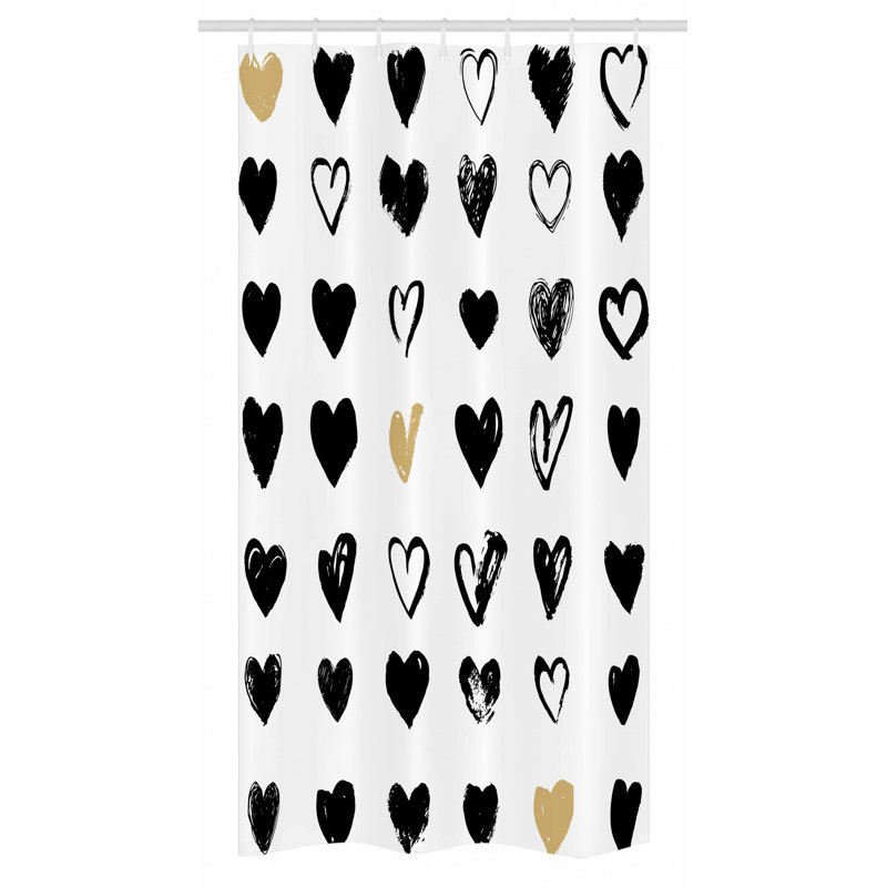 Geometric Shower Curtain with Hooks Included, 36" W x 72" L