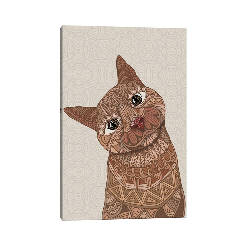 Hello Beautiful Cat by Angelika Parker - Wrapped Canvas Print, 20.32 cm H x 30.48 cm W