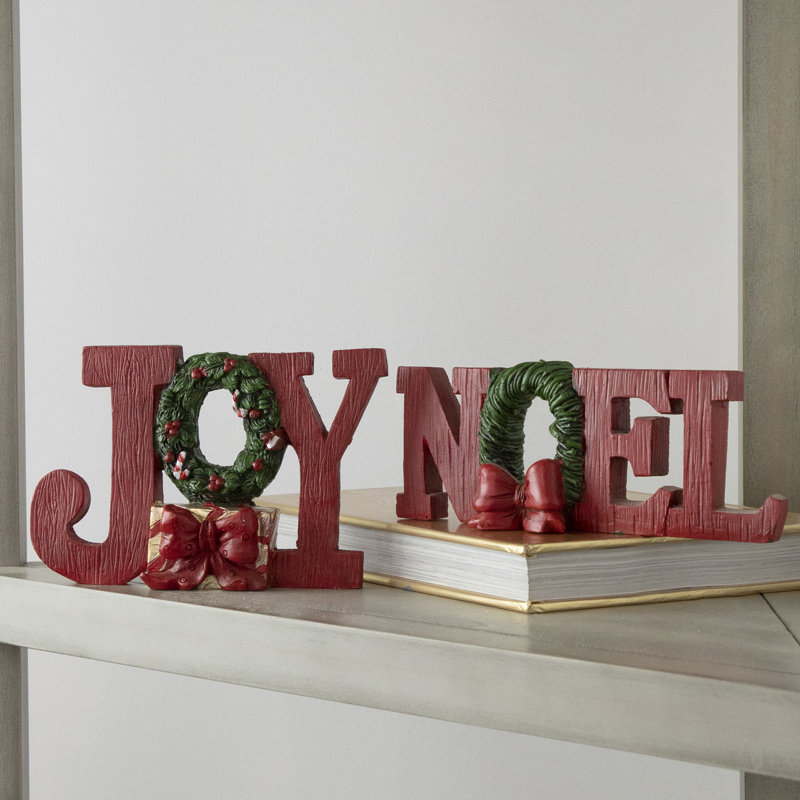 Ensemble de 2 panneaux de Noël «Noel» et «Joy»
