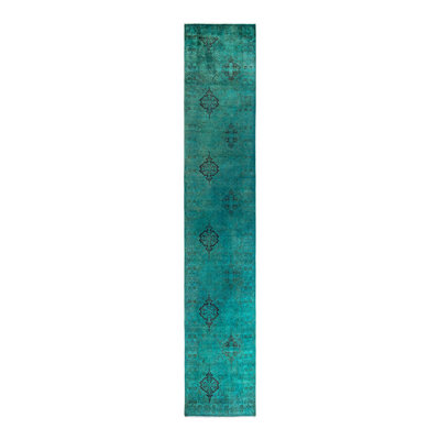 Overyed One-of-a-Kind Runner 2'6" X 13'10" Hand Knotted Area Rug