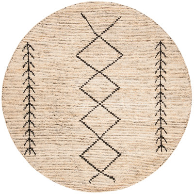 Bohemian Hand-Woven Ivory/Black Area Rug