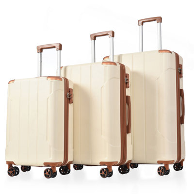 Ensemble de 3 valises extensibles à coque rigide en ABS avec double pivot, ensemble de bagages avec serrure TSA (20/24/28 pouces)