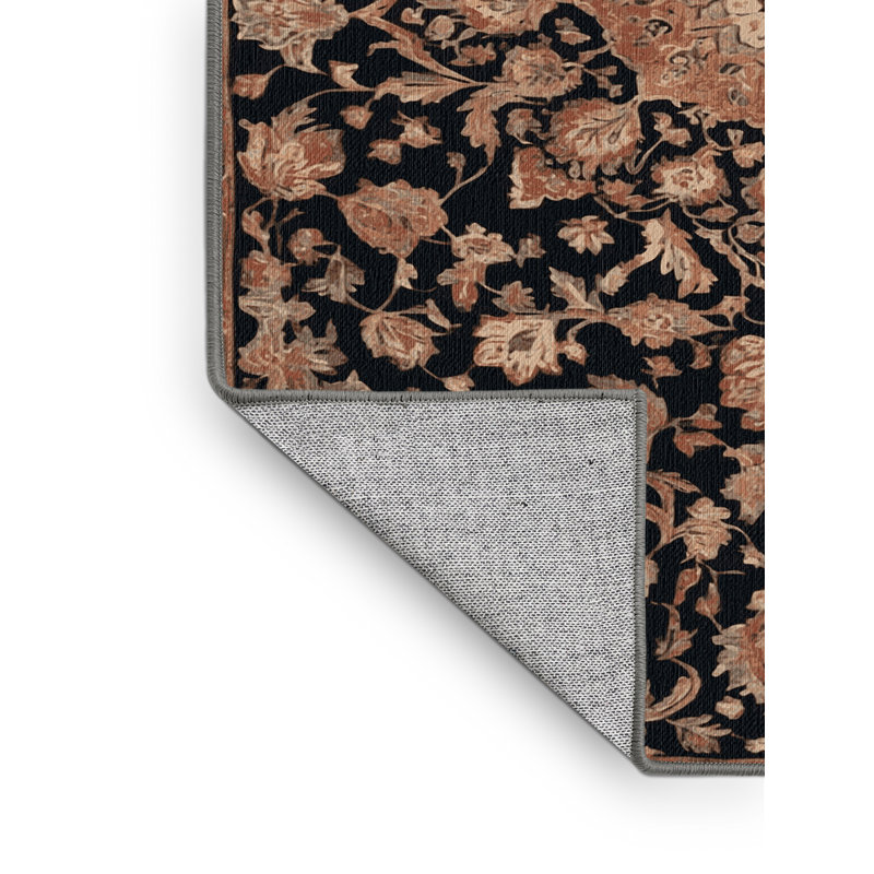 Tapis persan gris lavable à la machine, Rectangulaire 3 pi x 5 pi