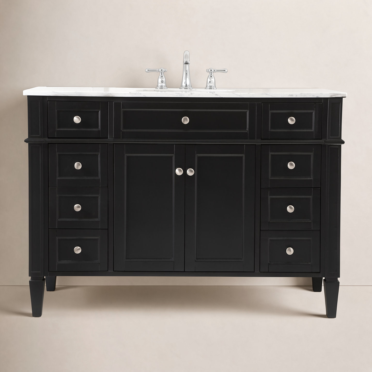 Rivers 48'' Single Bathroom Vanity, Black