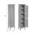 Benicio Freestanding Linen Accent Tower Cabinet with Faux Louvered Doors and Adjustable Shelf-857549540