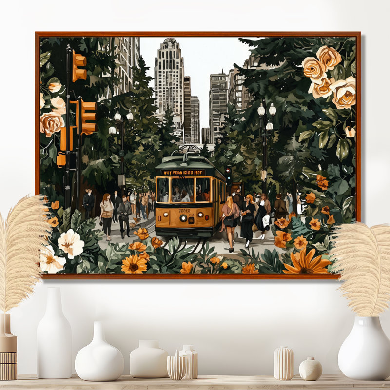Abstrait quartier de Vancouver, impression sur toile City Vancouver, H 34 po x l 44 po, Brun