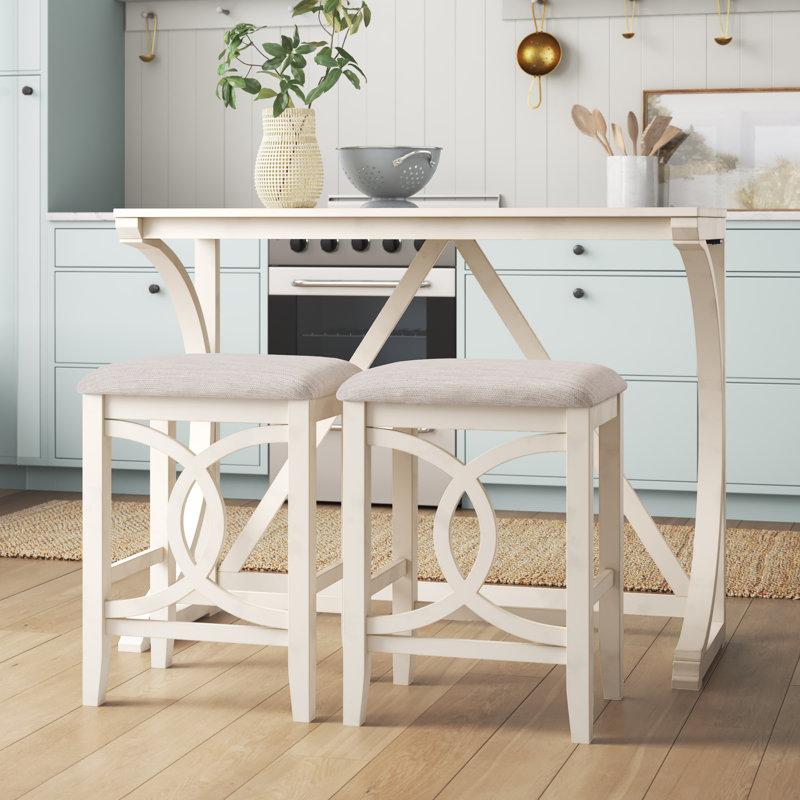 Ensemble de salle à manger à hauteur de comptoir 2 personnes Fulda, Beige