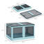 Bacs de rangement empilables avec couvercles, roues et pliables, bleu