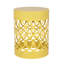 Table d'appoint d'extérieur en métal jaune - Grande table d'appoint élégante au design en fer découpé, structure thermolaquée, livrée sans assemblage, jaune, design minimaliste, fer.