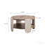 Carved Wooden Coffee Table - Retro End Table, 2-Layer Storage - Palace Style