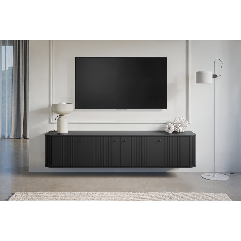 Dayzee Unfinished TV Stand for TVs up to 55", Black/Black