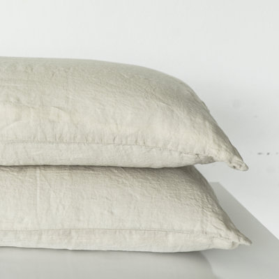 Classic Linen Bedding 100% Linen Solid Colour Pillowcase - Set of 2