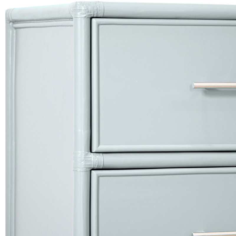 Venice 4 Drawers 54" W Double Dresser, Light Blue
