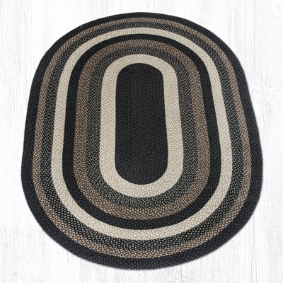 Earth Rugs Mocha/Frappuccino Oval Braided Rug Handwoven Jute