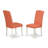 3 Piece Modern Dining Table Set Contains a Round Wooden Table with Pedestal and 2 Pink Flamingo Faux Leather Upholstered Chairs, Linen White-1015088891-1032250882-1032250880