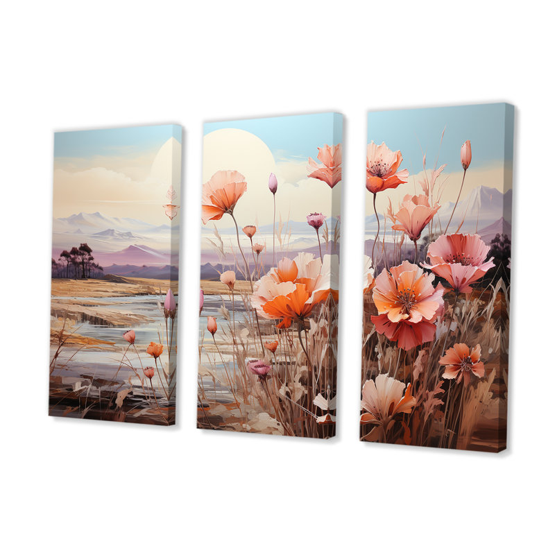 «Blooming Prairie Dreams - Prairies», ensemble de reproduction d'art mural, H 40 po x l 60 po x P 1 po