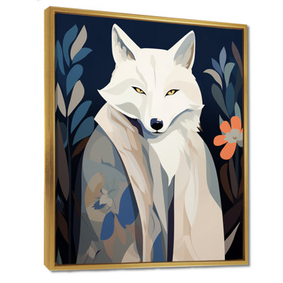 Gracieux renard mystérieux rétro Illustration - décoration murale animal renard