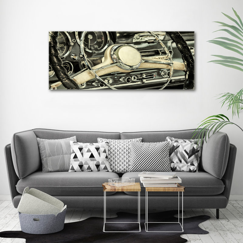 Cabriolet Steering Wheel - Wrapped Canvas Print
