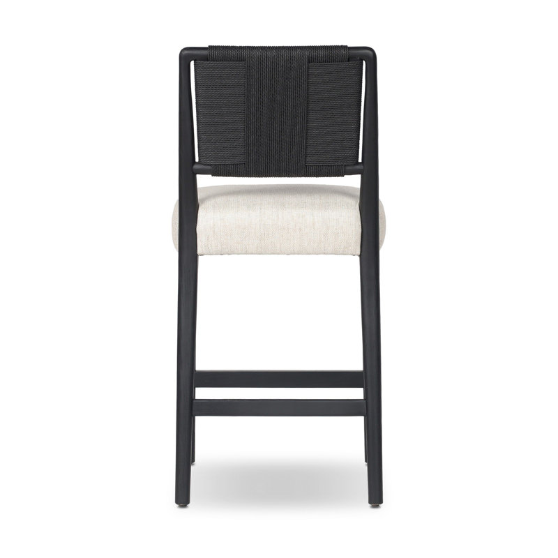 Rothler Stool-Alcala Wheat-Counter, Counter Stool (27” Seat Height), Essence Natural/Rayon/Viscose, Black Brushed Ash