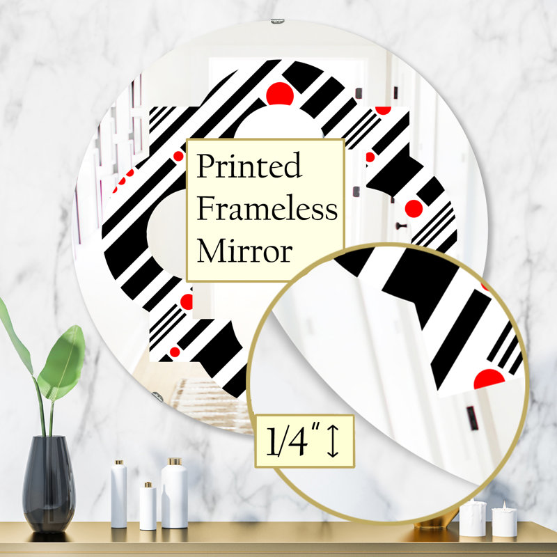 Miroir mural quadrilobe éclectique, 31,5 po x 31,5 po