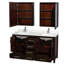 Sheffield 60" Freestanding Double Bathroom Vanity with Quartz Top with Medicine Cabinets-1365906410-1365906411-1365945482