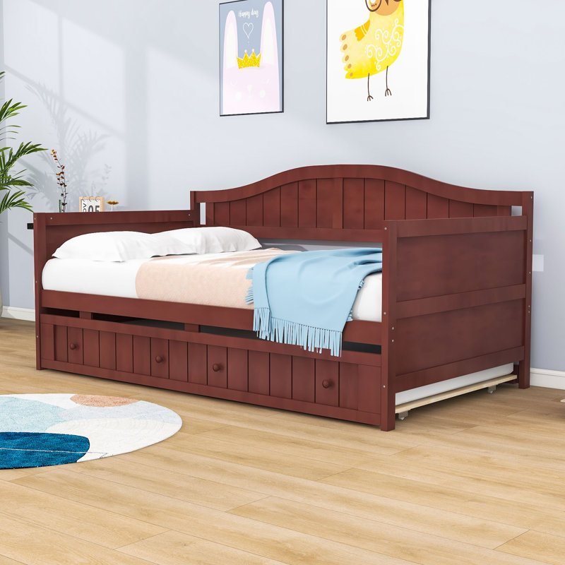 Efthim Twin Size Daybed with Trundle, Espresso